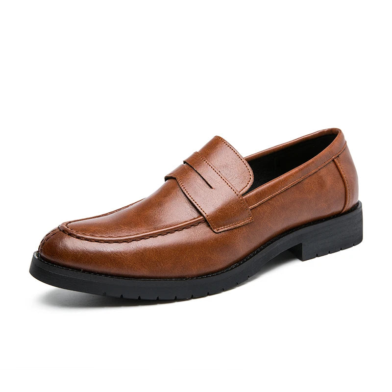 Leather Shoes Slip Style