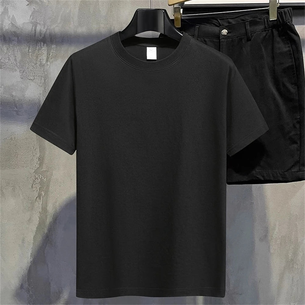 T-Shirt Summer Cotton Round Collar Short-Sleeve