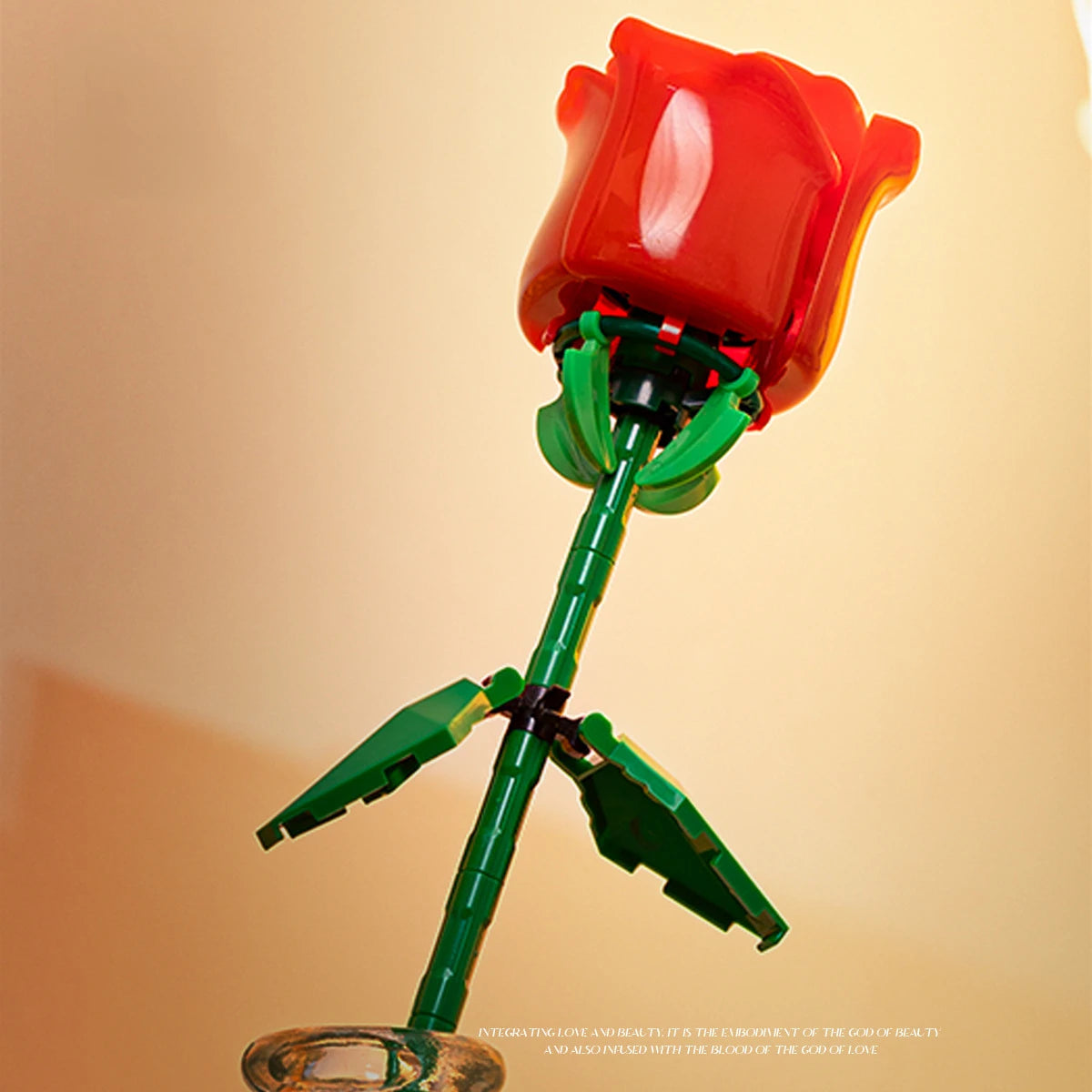 Romantic Rose Flower Bouquet Building Block Assembly Plastic Plant