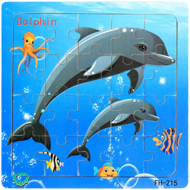 Jigsaw 20 Piece Wooden Puzzle Cartoon Animal