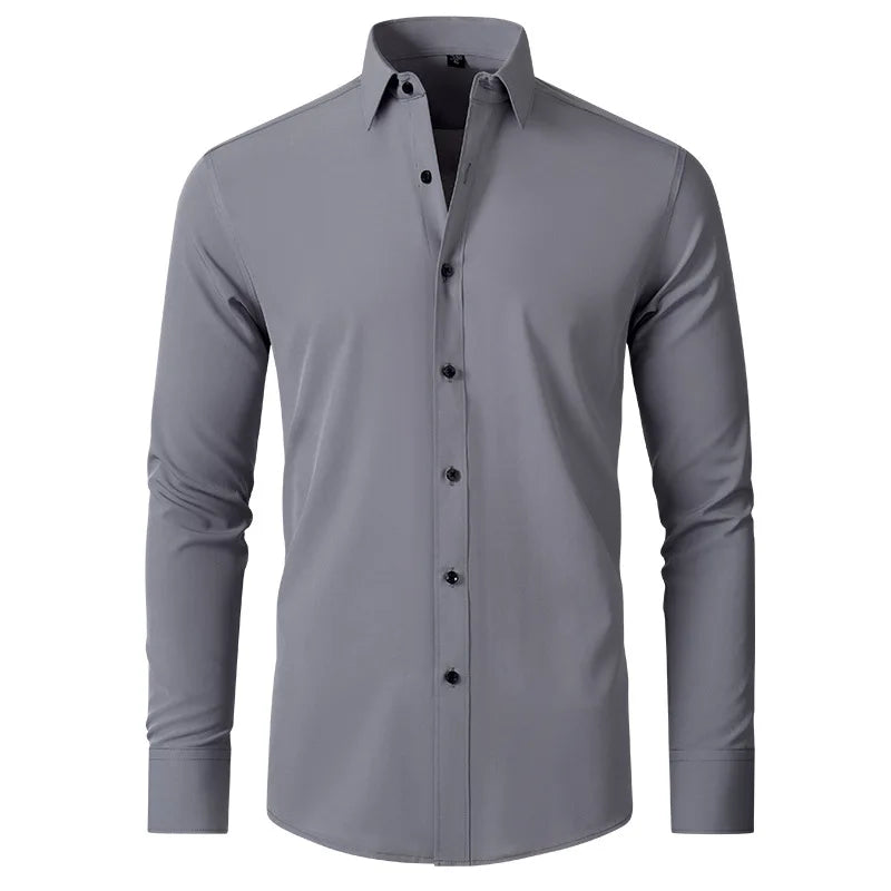 High Elasticity Slim Shirt Long Sleeve