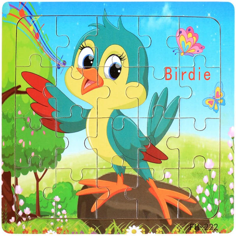 Jigsaw 20 Piece Wooden Puzzle Cartoon Animal