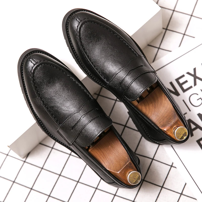Leather Shoes Slip Style