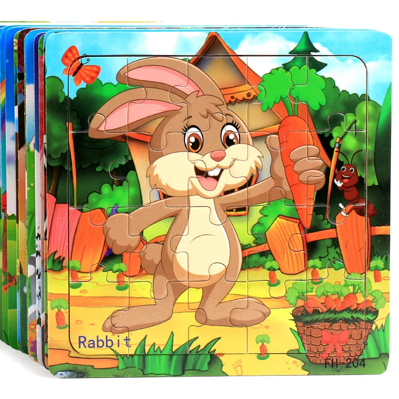 Jigsaw 20 Piece Wooden Puzzle Cartoon Animal