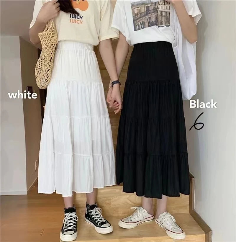 Summer Women Skirts High Waist Elastic