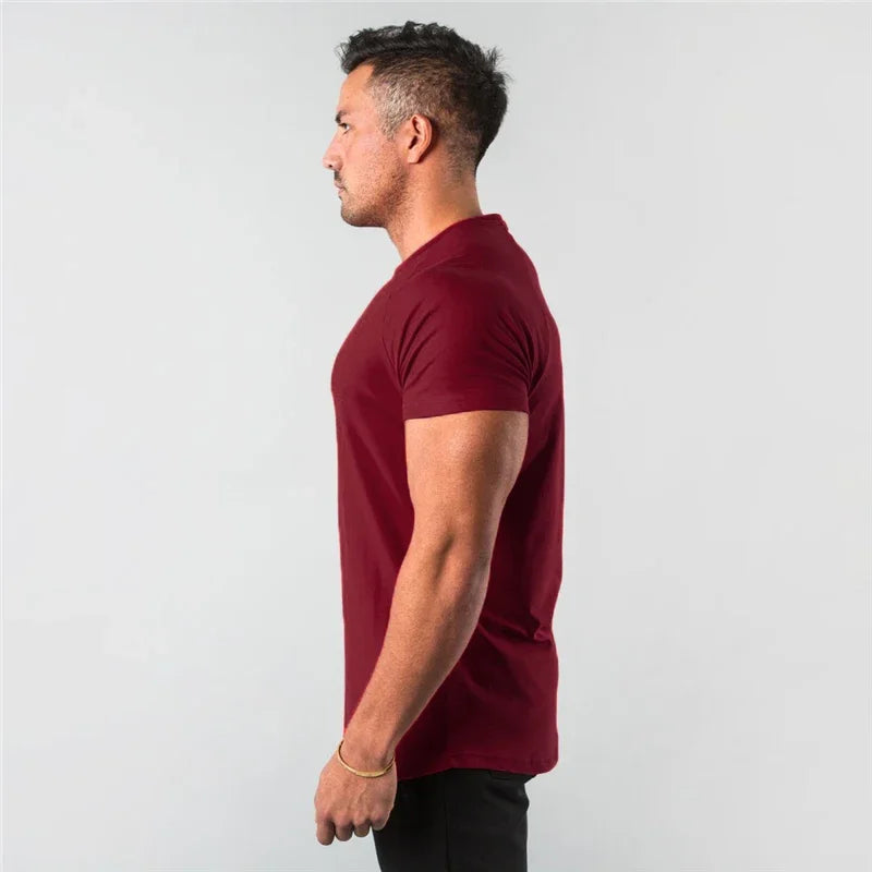 Casual T-Shirt Men Short Sleeve Cotton