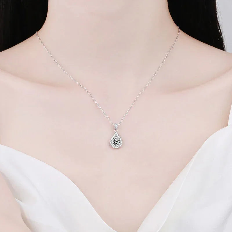 Moissanite Pendant For Women Sterling Silver