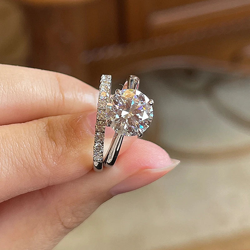 2 Carat Moissanite Silver Ring