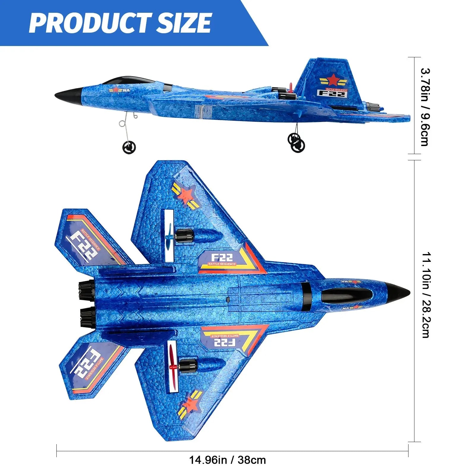F22 Raptor Remote Control Plane 2.4G 2CH With LED Lights