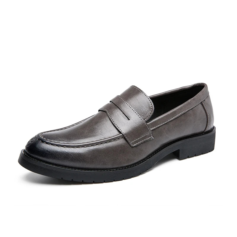 Leather Shoes Slip Style