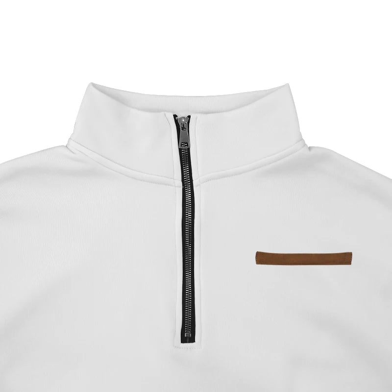 Casual Winter Sweater Solid Color w/ Zipper