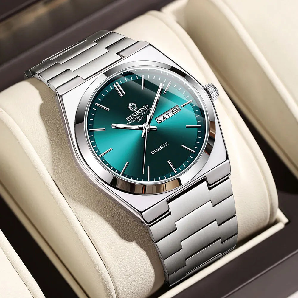 Men Watch Light Stainless Steel Waterproof
