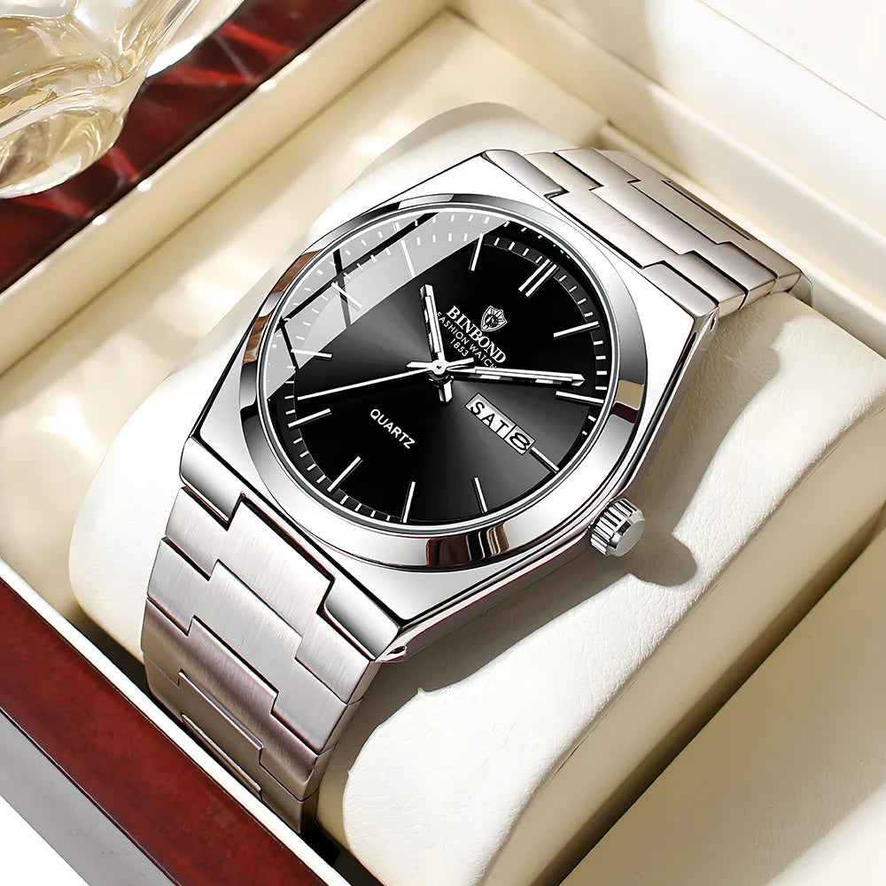 Men Watch Light Stainless Steel Waterproof