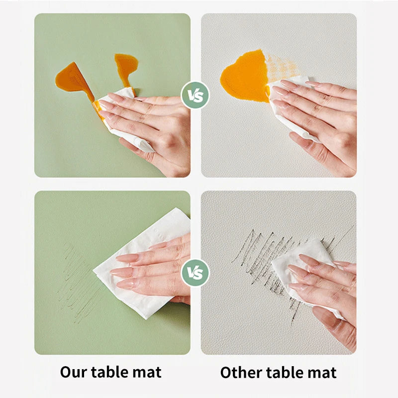 Nordic Leather Table Mat Dining Table Waterproof