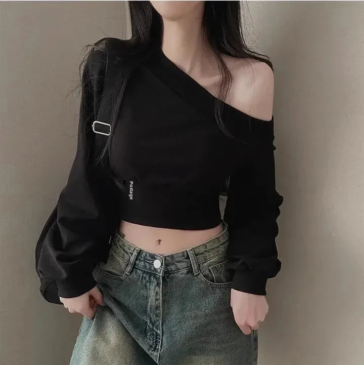 Autumn Off-the-shoulder Sweatshirt
