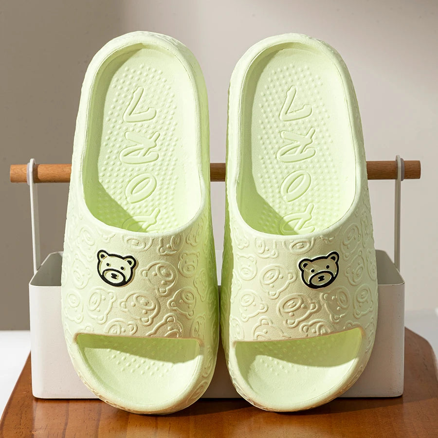 Printting Cute Bear Women Slippers
