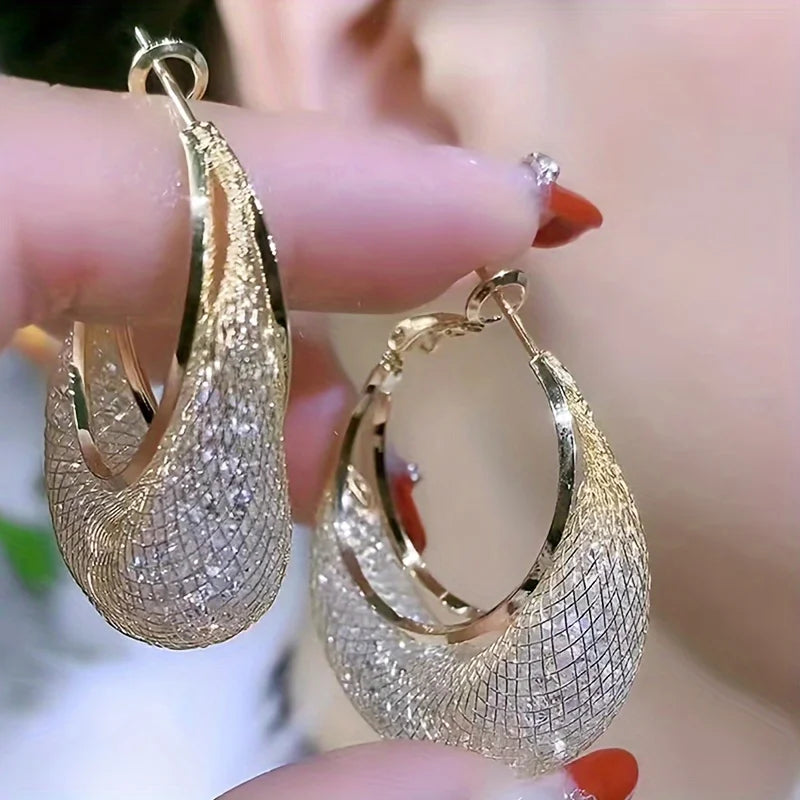 Elegant  Shiny Hoop Earrings