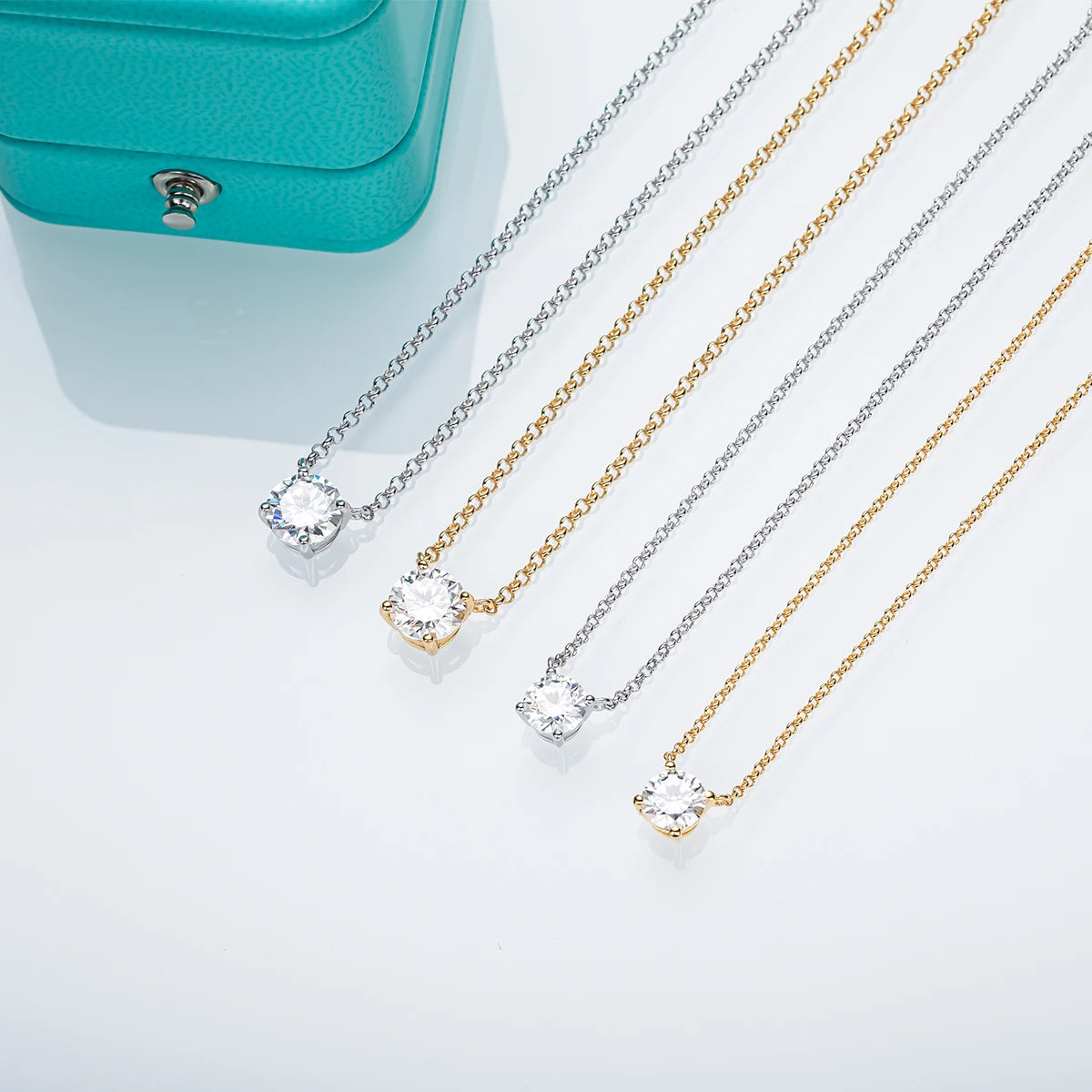 Moissanite Diamond Gold Plated Pendant Necklace For Women
