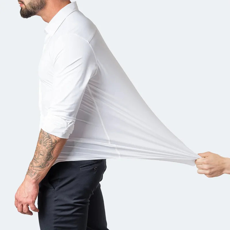 High Elasticity Slim Shirt Long Sleeve