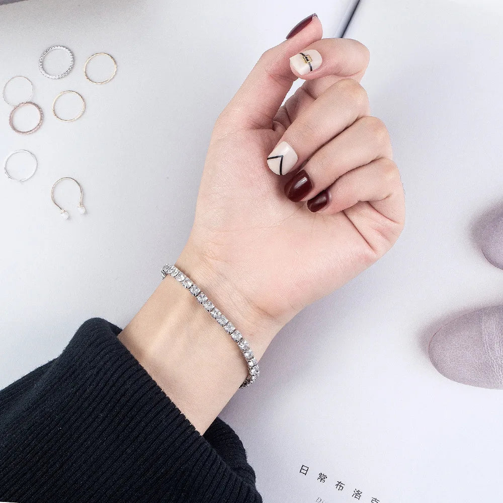 Sterling Silver Bracelet Zirconia