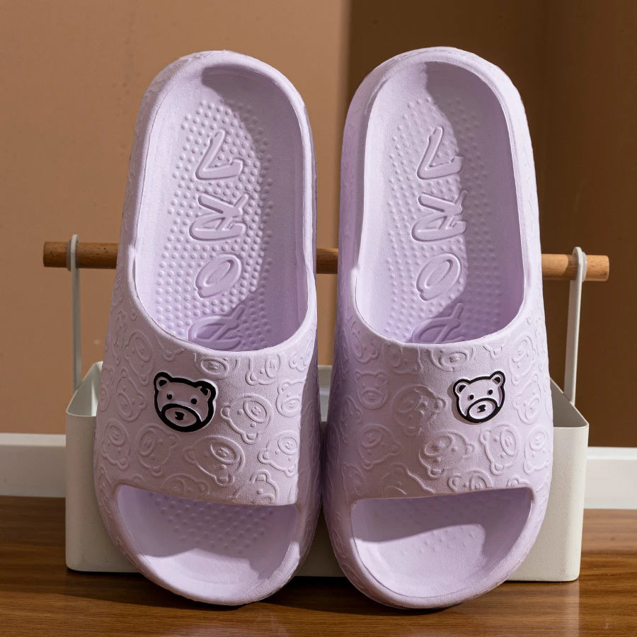 Printting Cute Bear Women Slippers