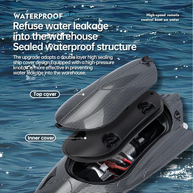 Remote Control Boat High Speed Waterproof Rechargeable 25Km/h