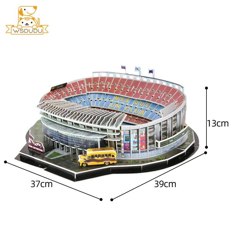 3D Soccer Field Puzzle Building Block Stadium Assemble