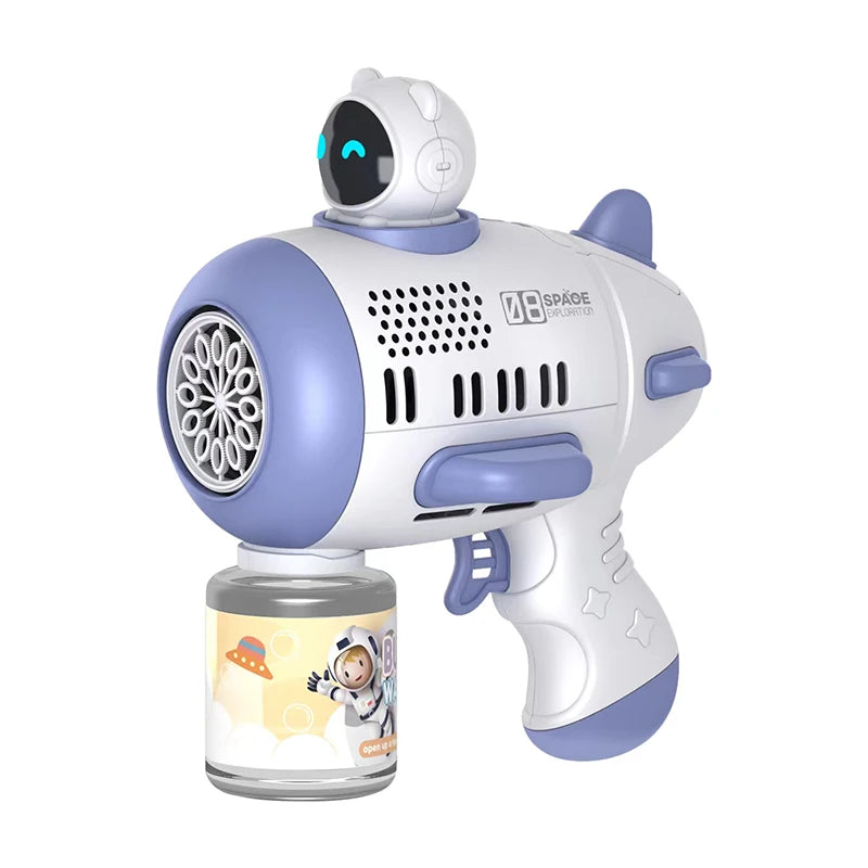 Bubble Machine Rocket Fully Automatic 12 Holes Shape Spaceman Blower With Light
