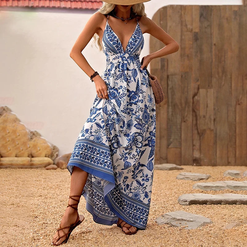Hawaiian Strap Dress for Women - Breathable