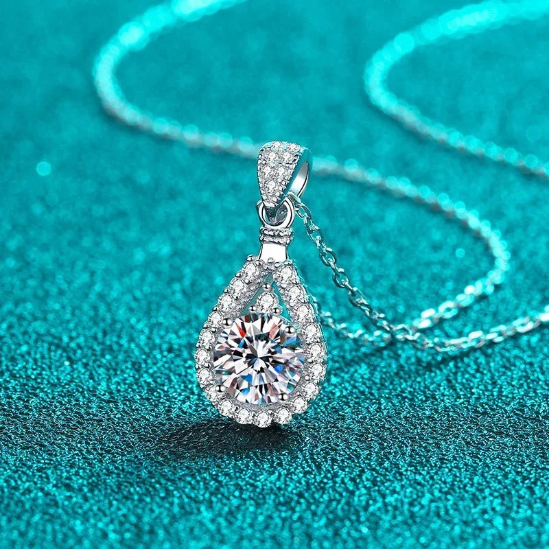 Moissanite Pendant For Women Sterling Silver