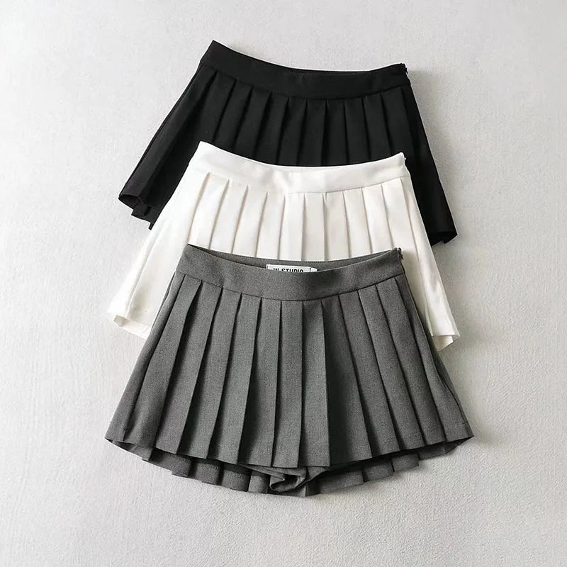 Pleated Skirt High Waist Summer Vintage