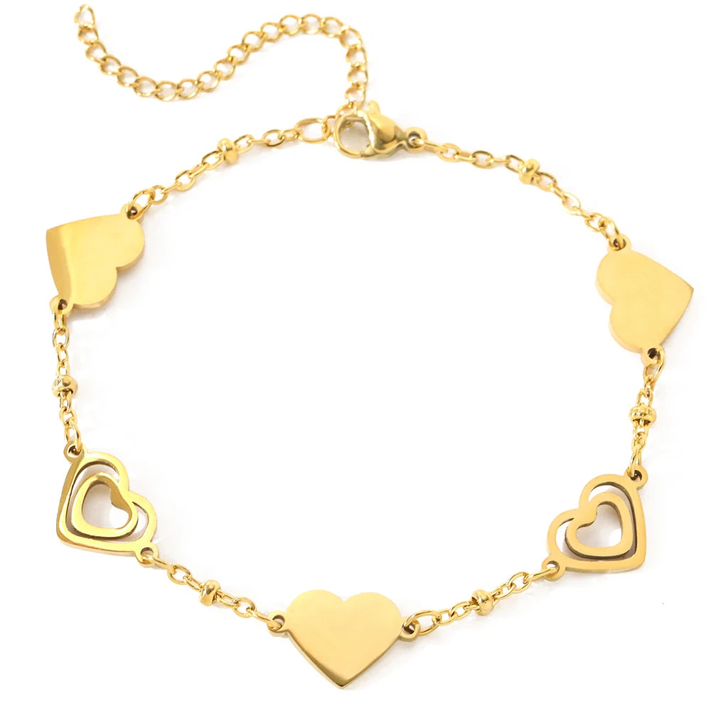 Stainless Steel Bracelet Heart Design