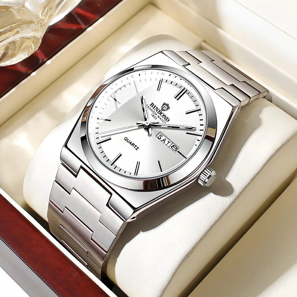 Men Watch Light Stainless Steel Waterproof