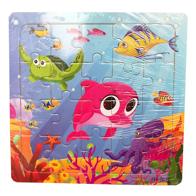 Jigsaw 20 Piece Wooden Puzzle Cartoon Animal