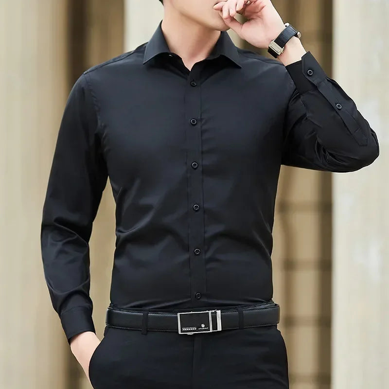 Classic Men Business Shirt Long Sleeve