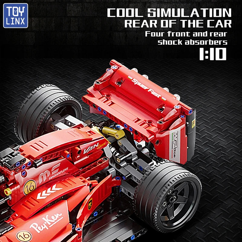 F1 Race Car Building Set with Remote Control 1137 Pieces