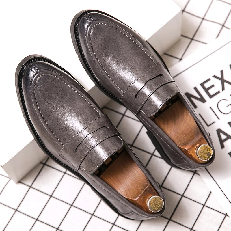 Leather Shoes Slip Style