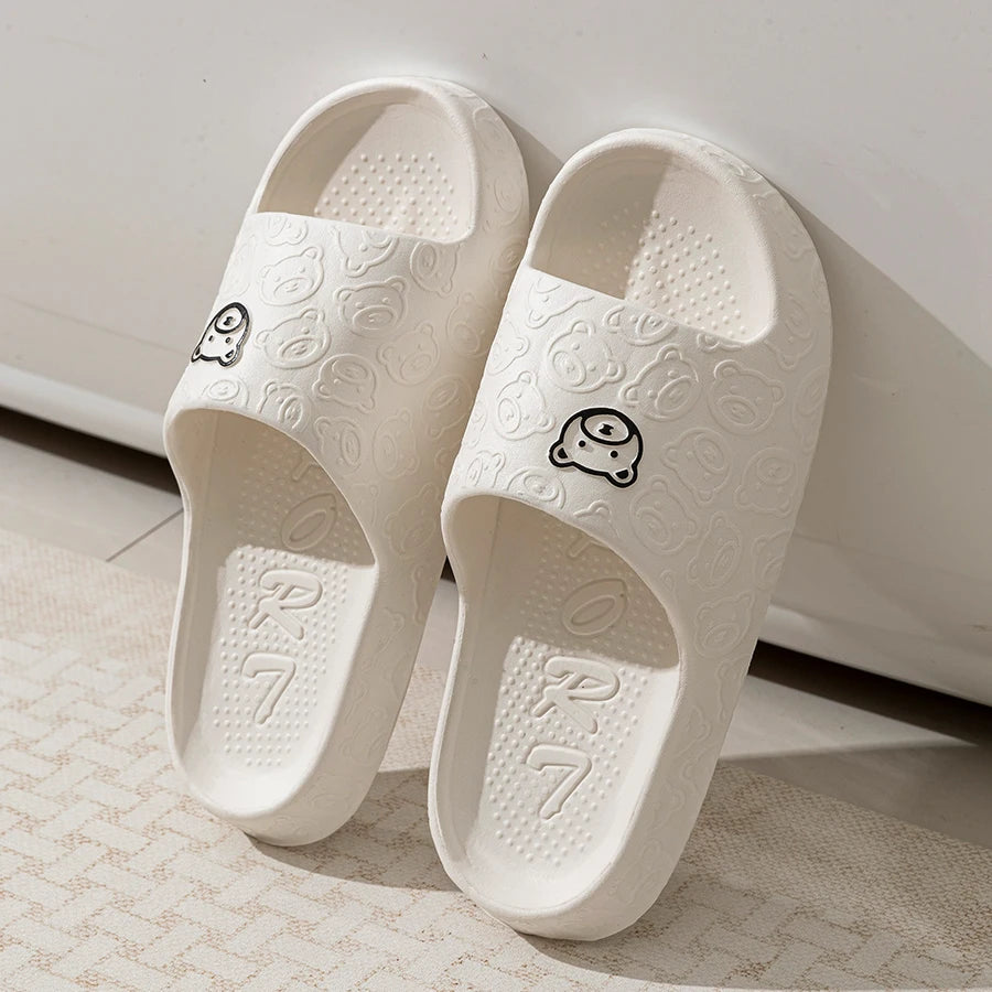 Printting Cute Bear Women Slippers