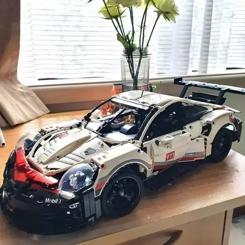 Sport Car 911RSR Building Blocks Remote Control with Lights  1580 Pieces